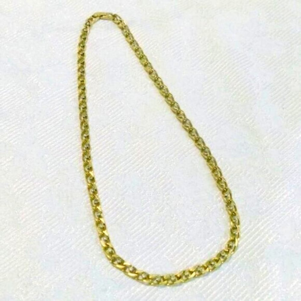 Vintage Gold Tone Rhinestone Chain Necklace * - Picture 4 of 5